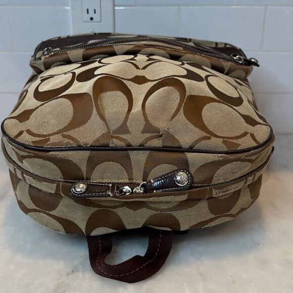 Coach Backpack Purse Vintage Jacquard Signature Logo Stripe Large Backpack - HTF main image 9